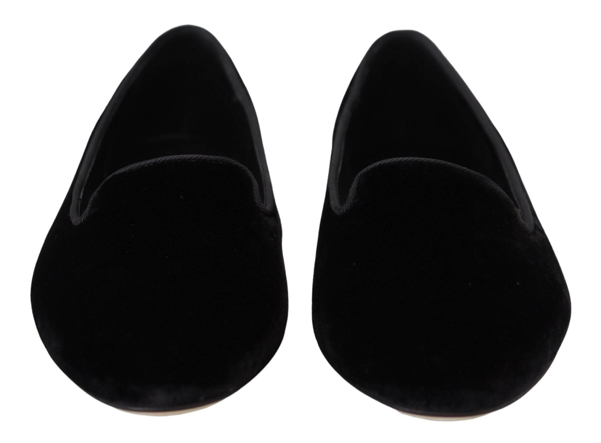 Dolce & Gabbana Elegant Black Silk-Blend Loafers - Hilstor