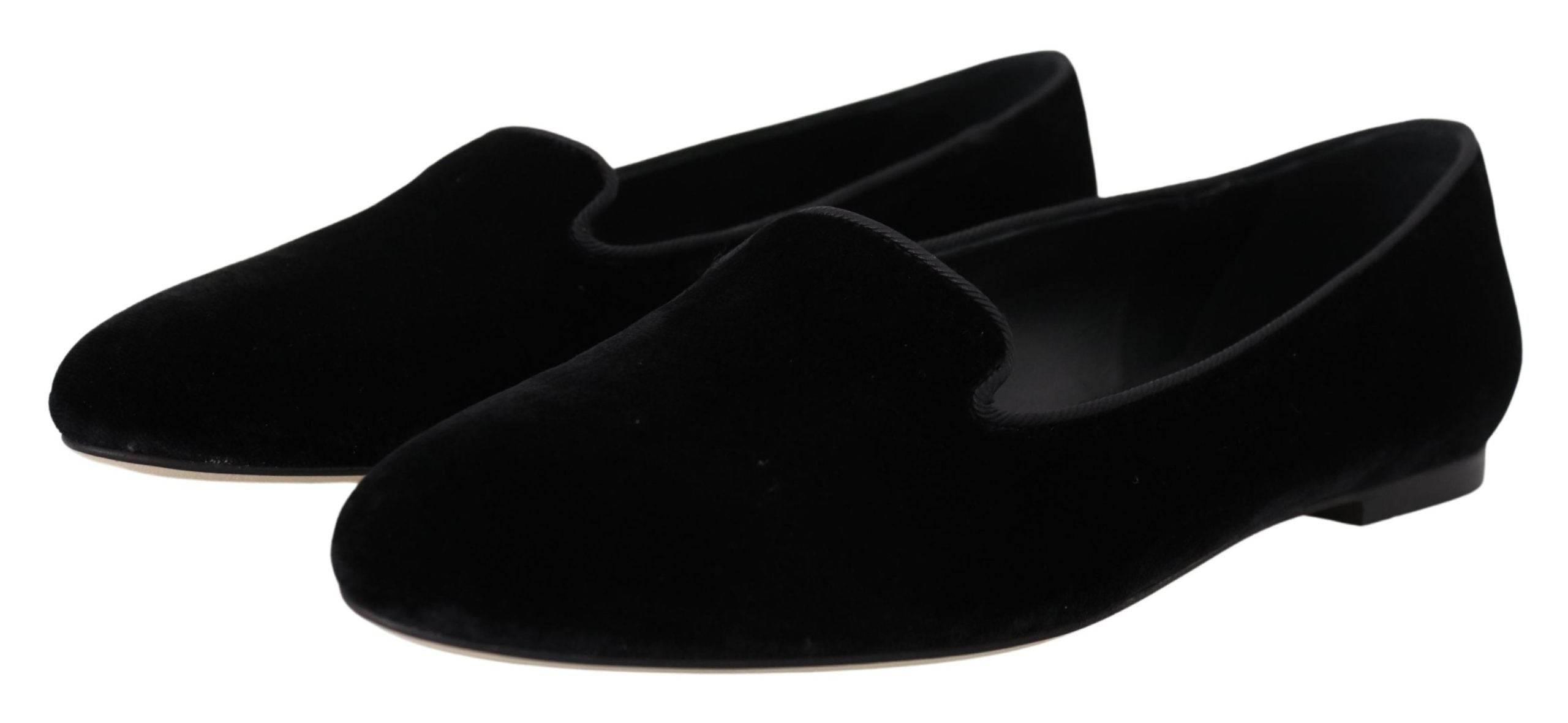 Dolce & Gabbana Elegant Black Silk-Blend Loafers - Hilstor