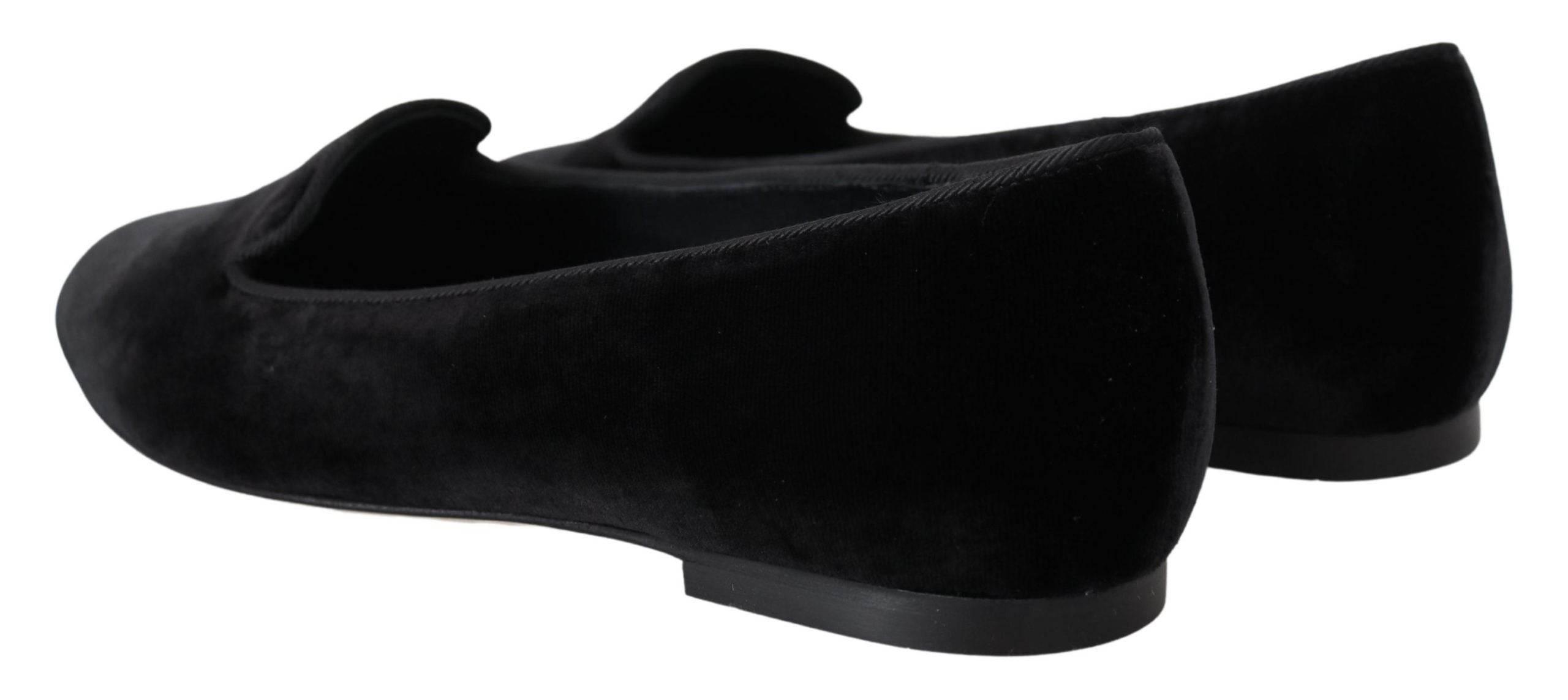 Dolce & Gabbana Elegant Black Silk-Blend Loafers - Hilstor