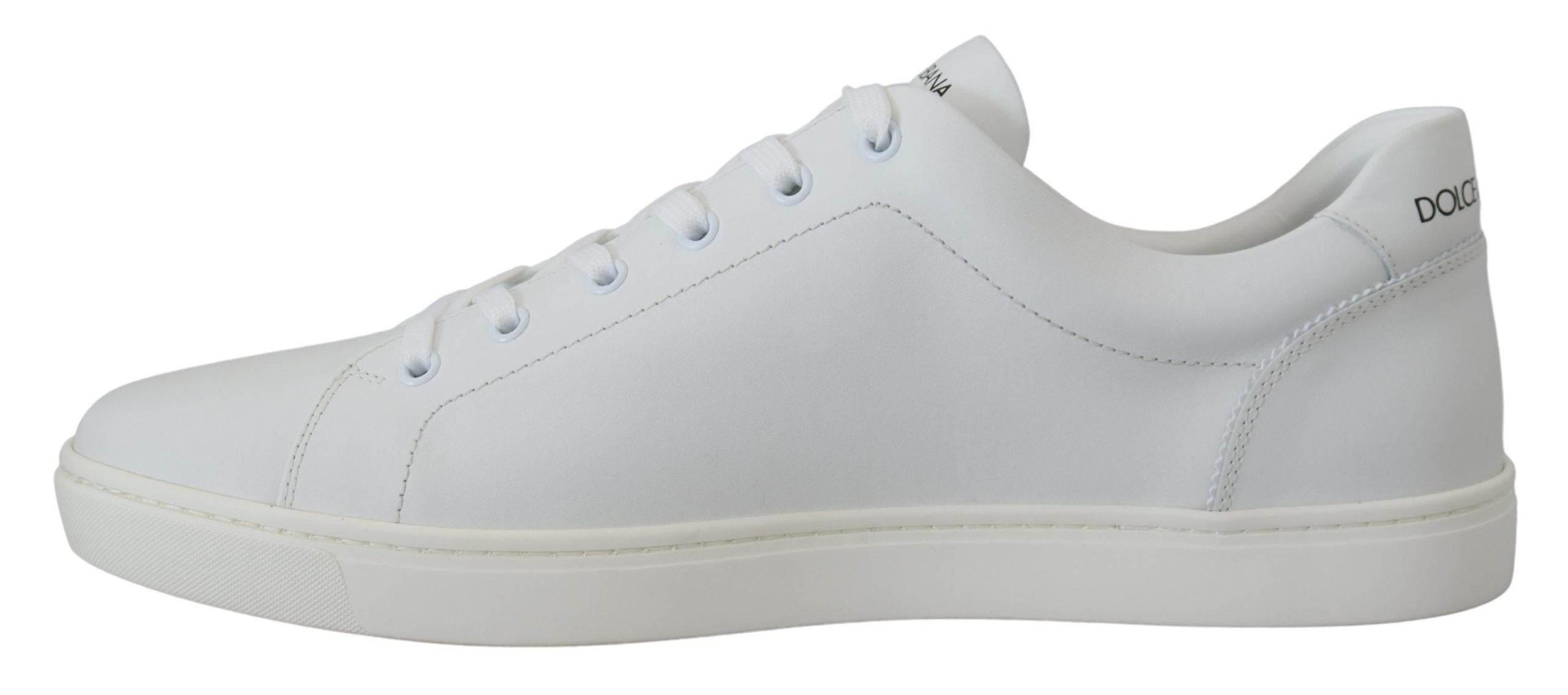 Dolce & Gabbana White Leather DG Logo Casual Sneakers Shoes - Hilstor