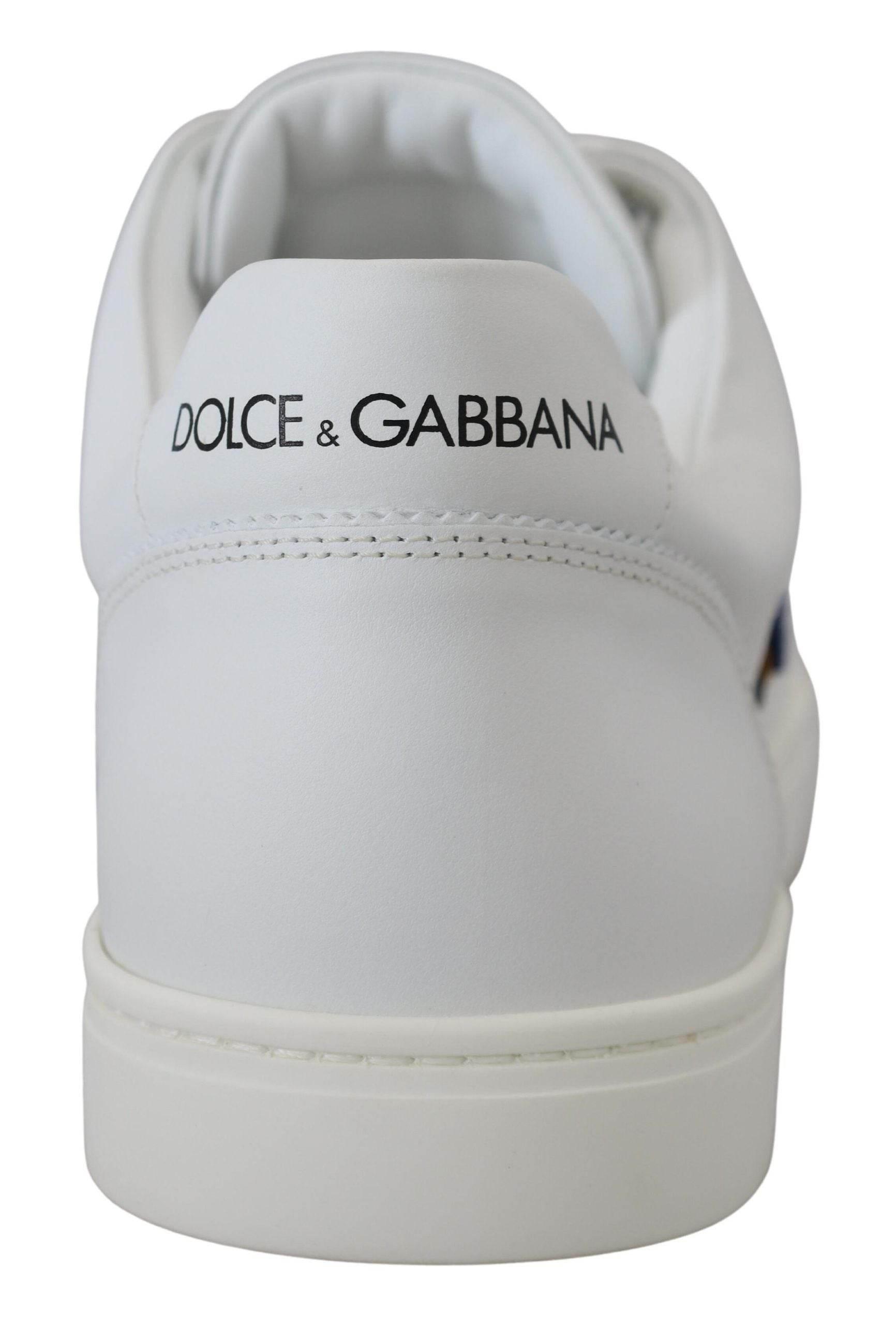 Dolce & Gabbana White Leather DG Logo Casual Sneakers Shoes - Hilstor
