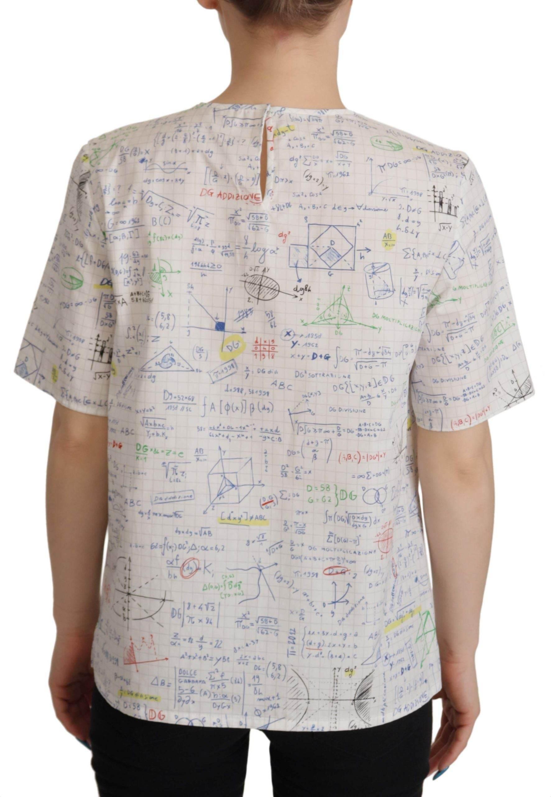 Dolce & Gabbana Algebra Print Round Neck Cotton Tee - Hilstor