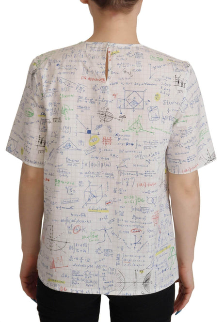 Dolce & Gabbana Algebra Print Round Neck Cotton Tee - Hilstor