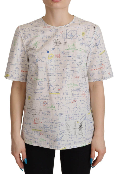 Dolce & Gabbana Algebra Print Round Neck Cotton Tee - Hilstor