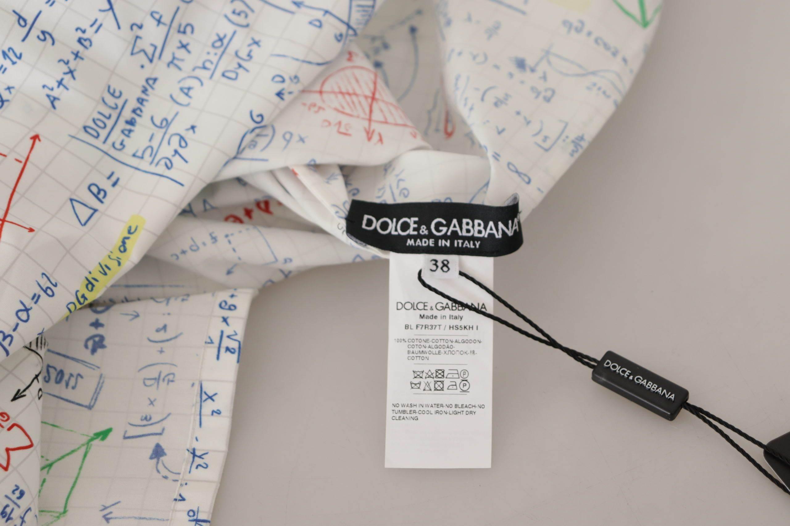 Dolce & Gabbana Algebra Print Round Neck Cotton Tee - Hilstor