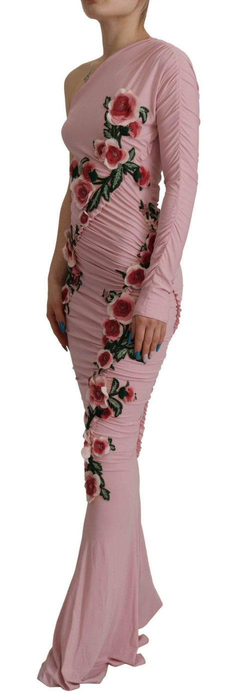 Dolce & Gabbana Elegant Pink One Shoulder Bodycon Dress - Hilstor