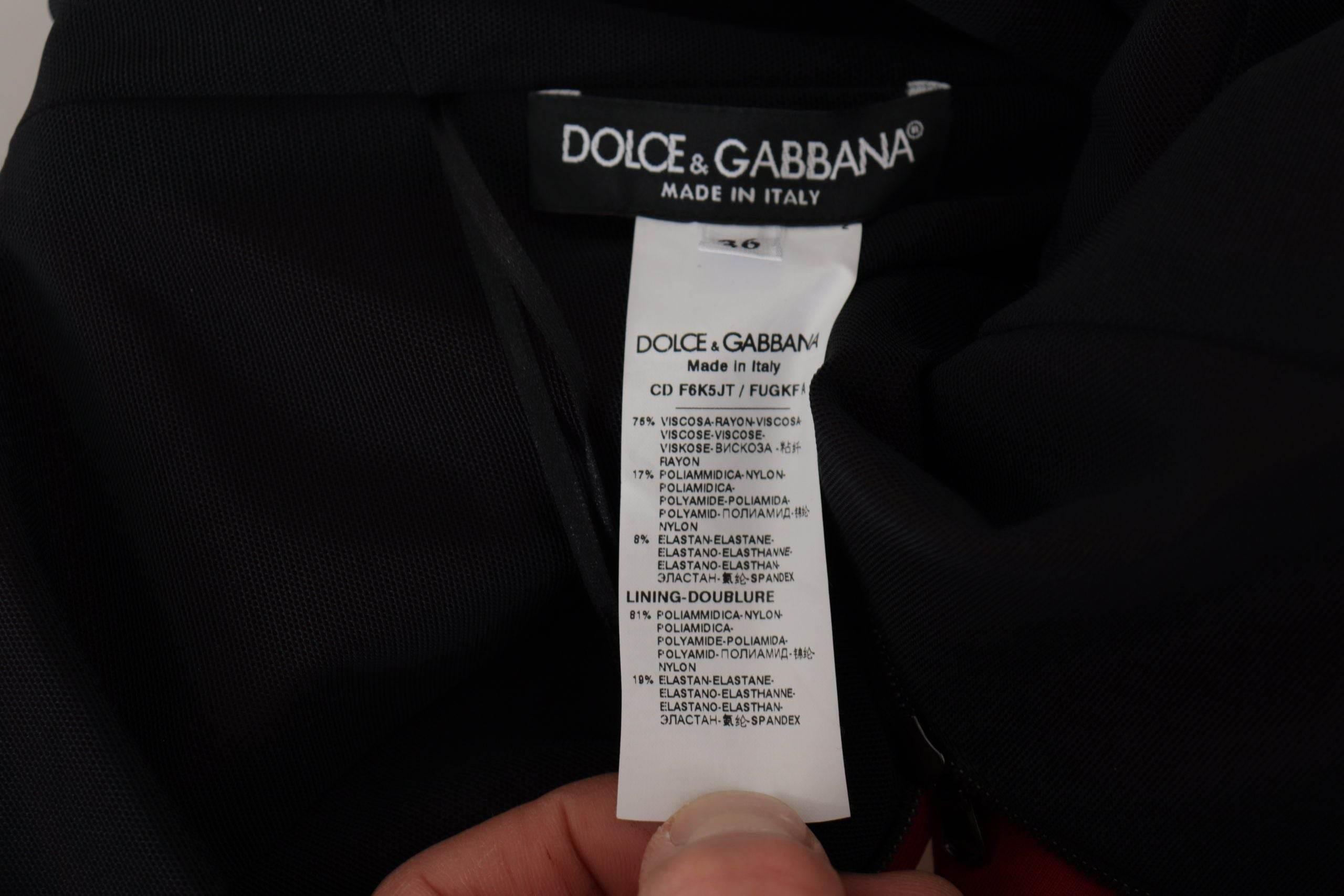 Dolce & Gabbana Elegant Red Bodycon Midi Dress - Hilstor