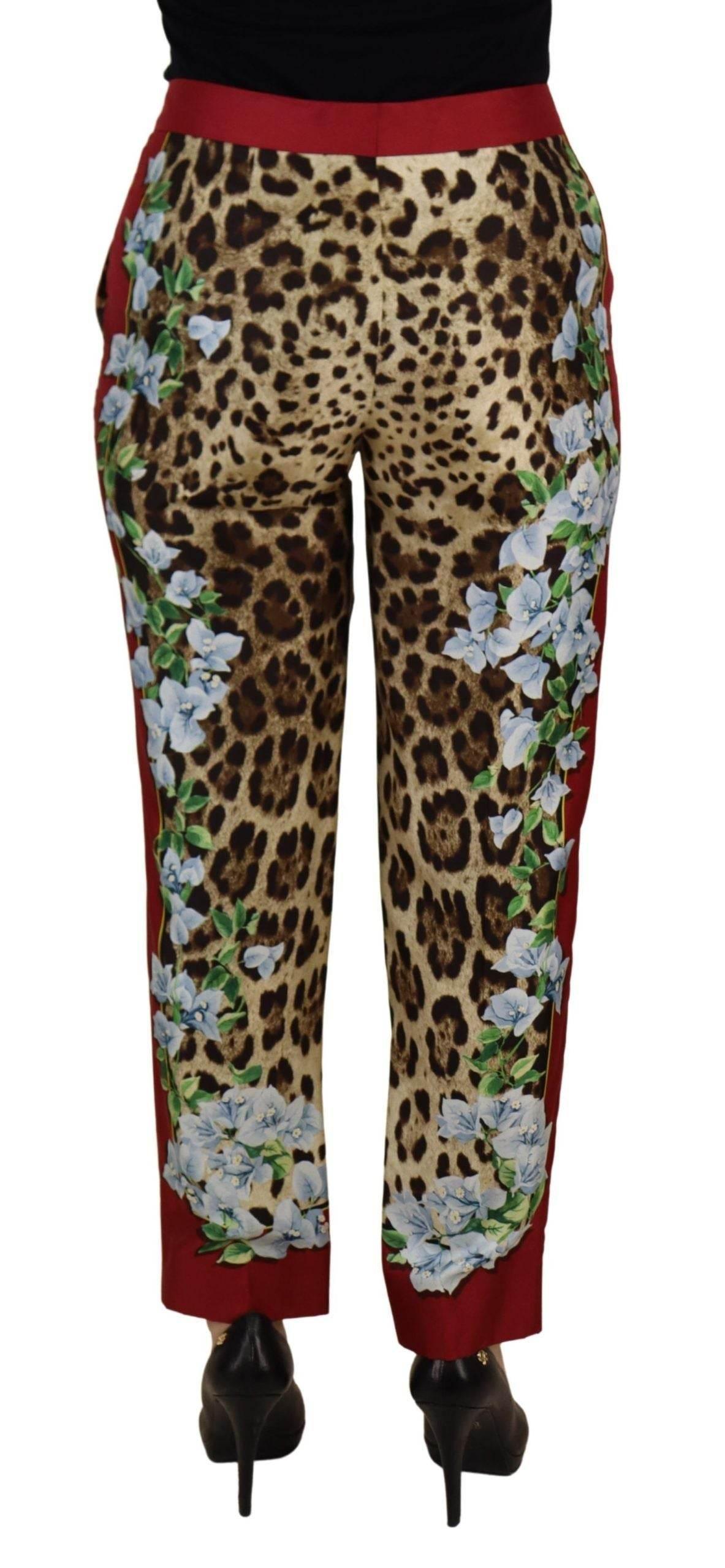Dolce & Gabbana Elegant Multicolor High Waist Silk Pants - Hilstor