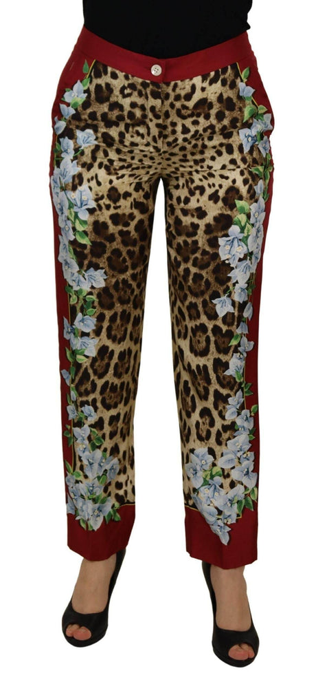 Dolce & Gabbana Elegant Multicolor High Waist Silk Pants - Hilstor