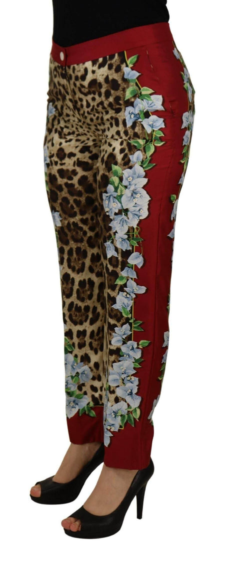 Dolce & Gabbana Elegant Multicolor High Waist Silk Pants - Hilstor