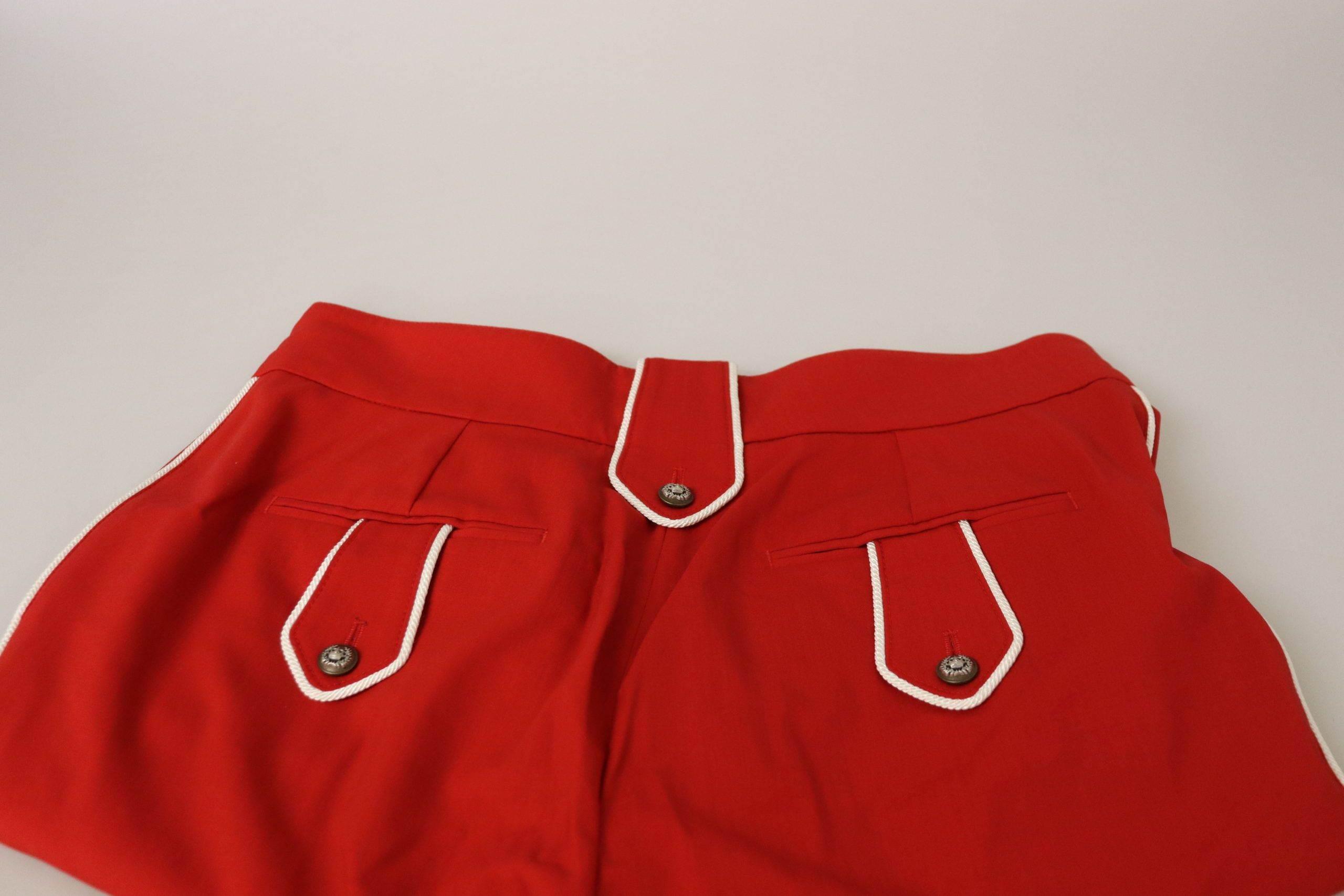 Dolce & Gabbana Elegant Red High-Waist Cropped Pants - Hilstor