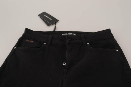 Dolce & Gabbana Black Mid Waist Skinny Denim Cotton Jeans - Hilstor