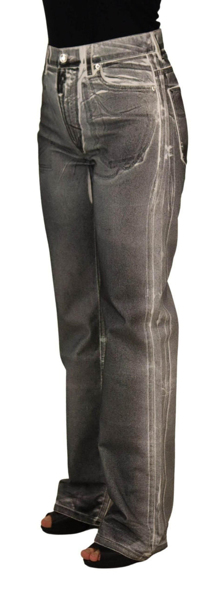 Dolce & Gabbana Grey Washed High Waist Denim Pants Cotton Jeans - Hilstor