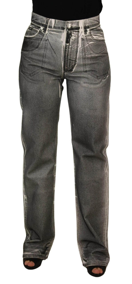 Dolce & Gabbana Grey Washed High Waist Denim Pants Cotton Jeans - Hilstor
