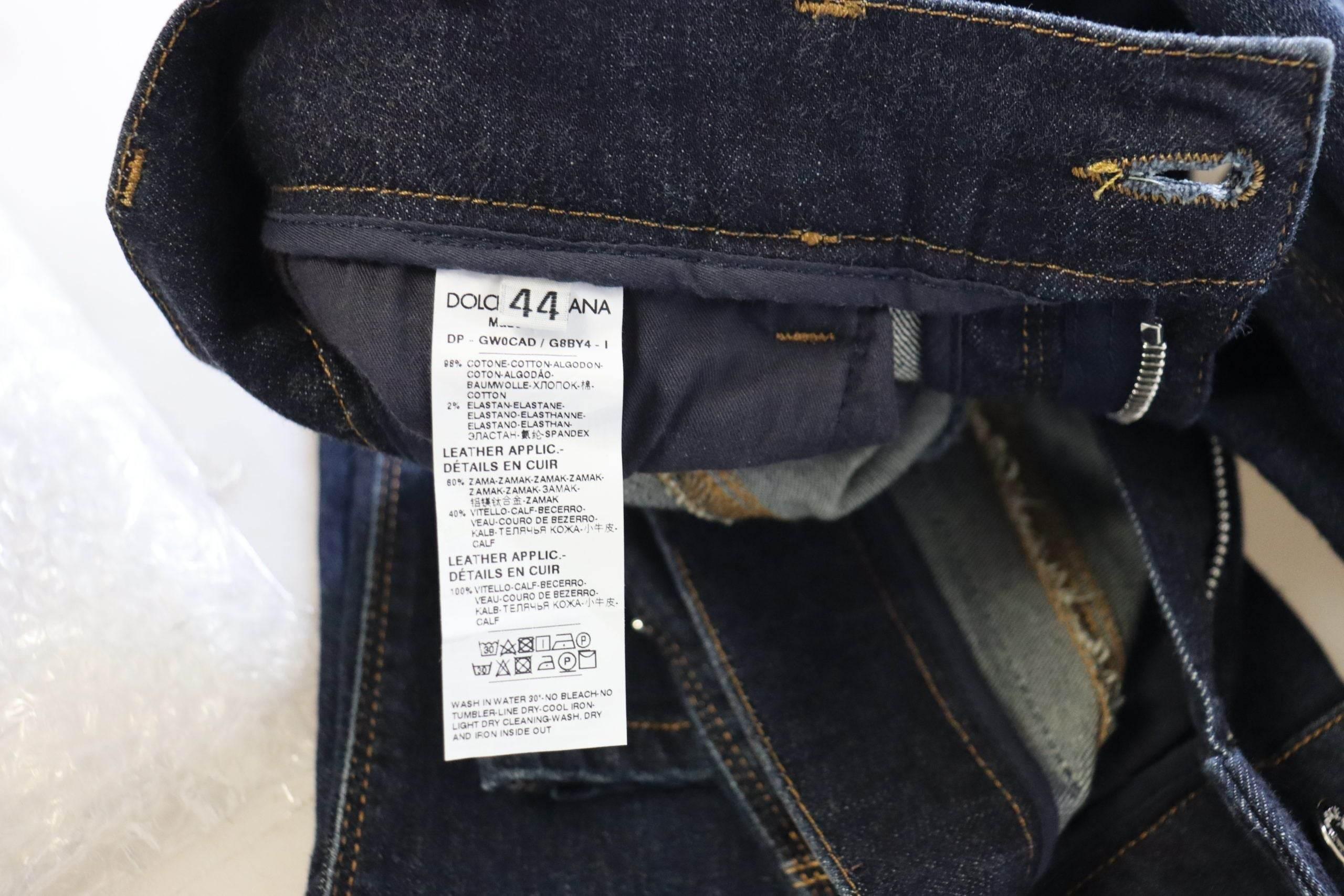 Dolce & Gabbana Blue Cotton High Waist Skinny Denim Jeans - Hilstor