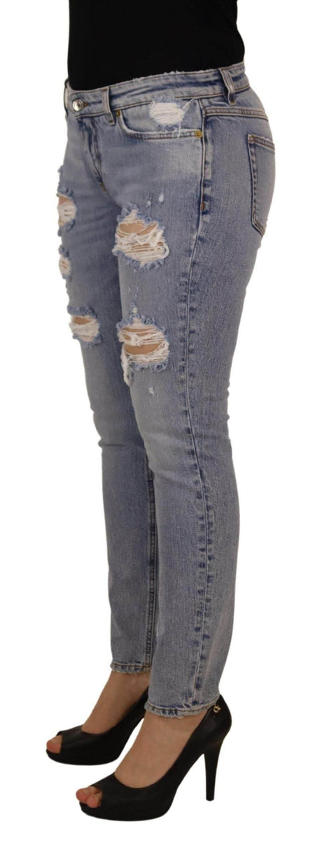 Dolce & Gabbana Blue Cotton Stretch Skinny Low Waist Denim Jeans - Hilstor