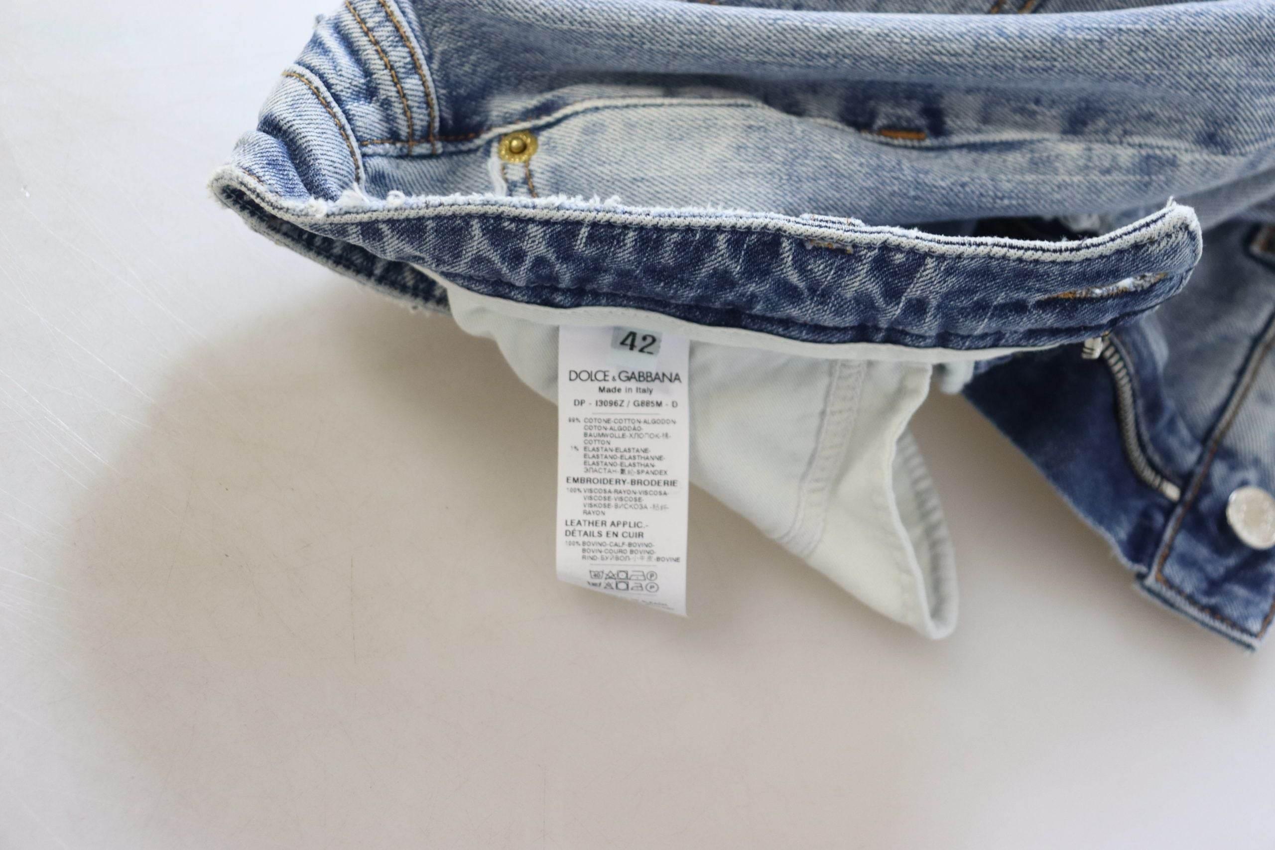 Dolce & Gabbana Blue Cotton Stretch Skinny Low Waist Denim Jeans - Hilstor