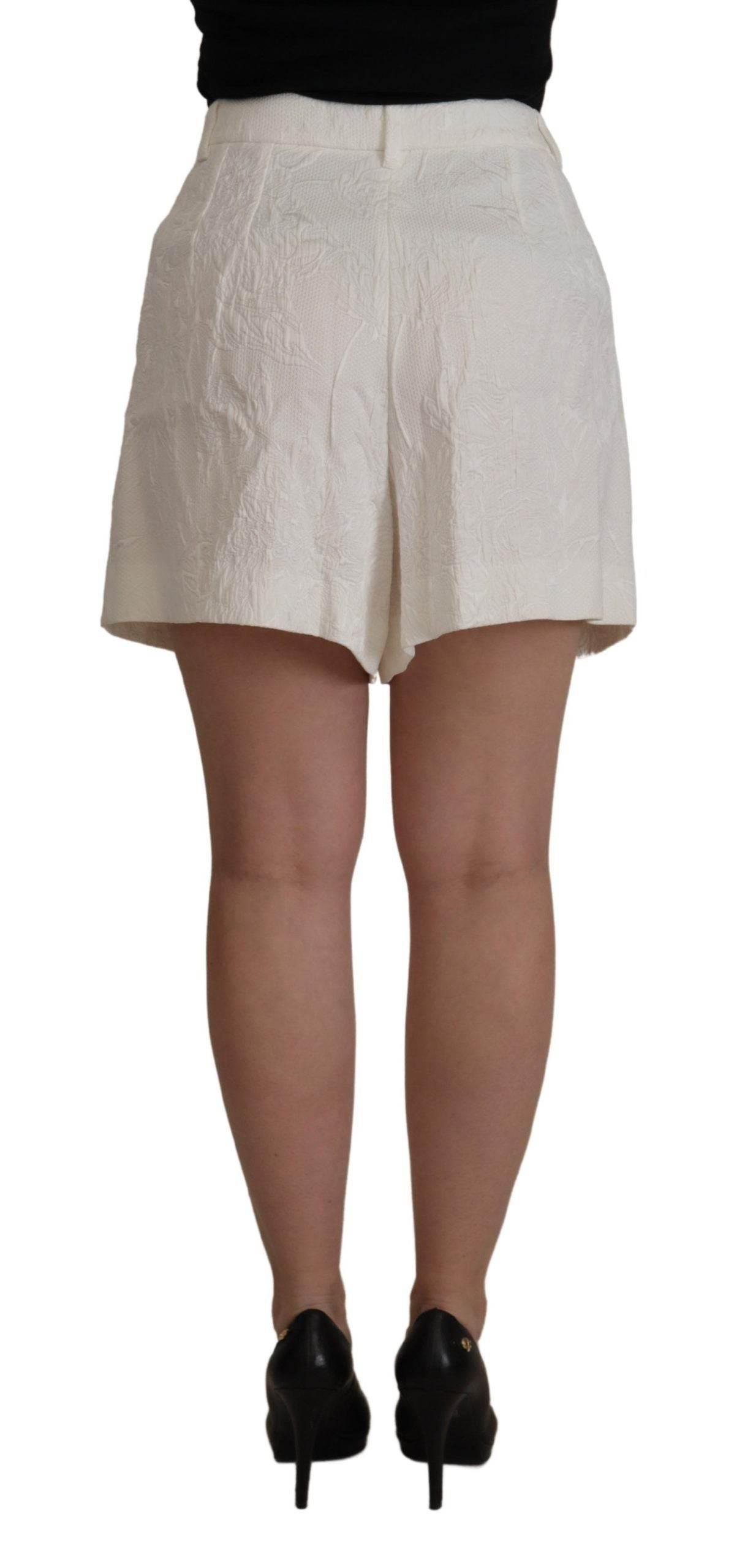 Dolce & Gabbana Elegant High Waist White Culotte Shorts - Hilstor