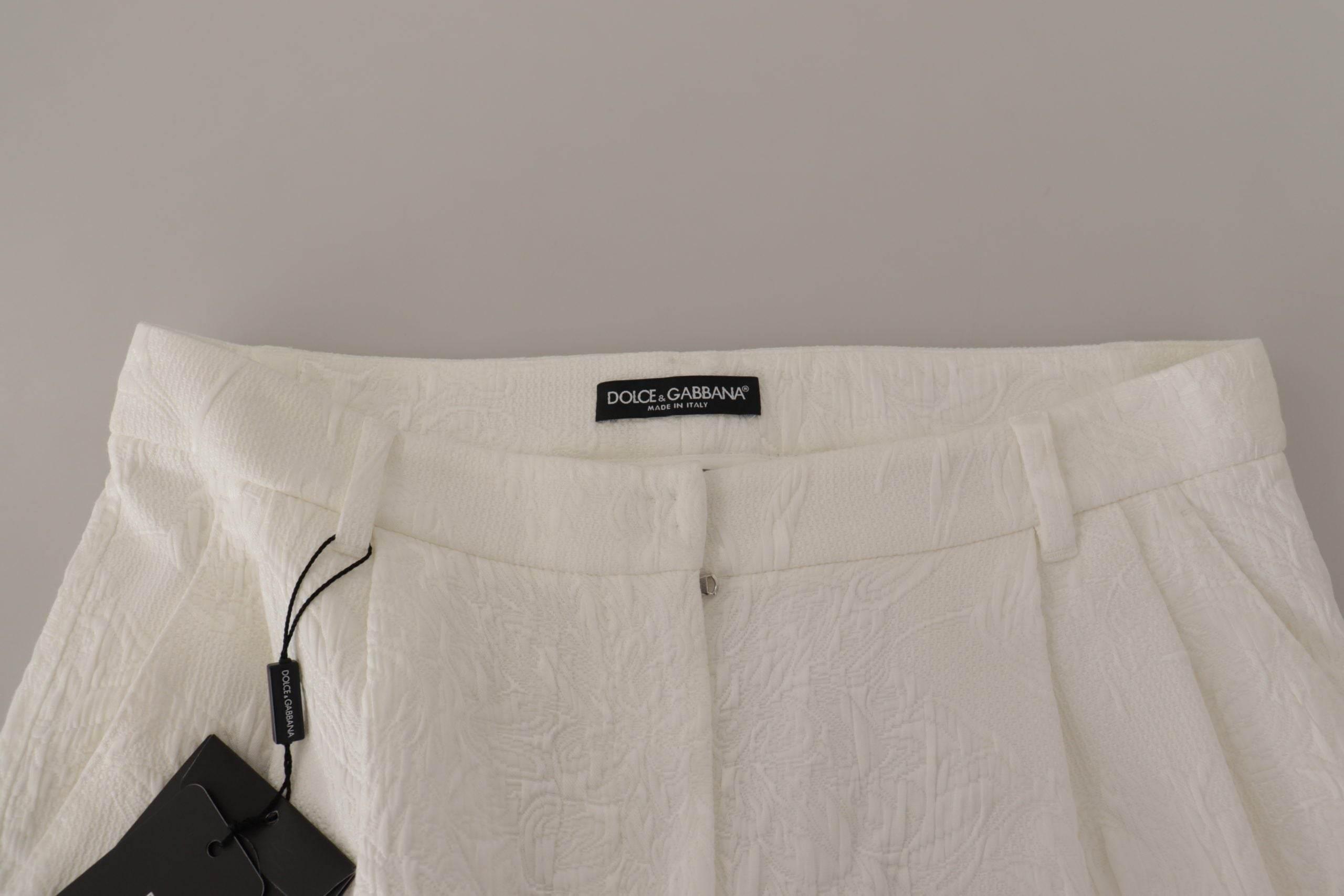 Dolce & Gabbana Elegant High Waist White Culotte Shorts - Hilstor