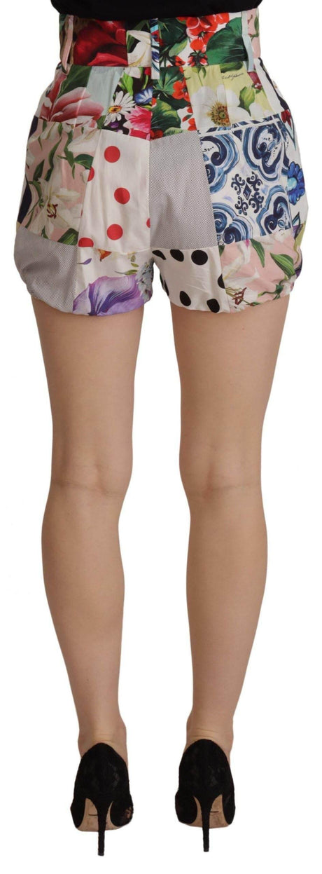 Dolce & Gabbana Patchwork High Waist Designer Shorts - Hilstor