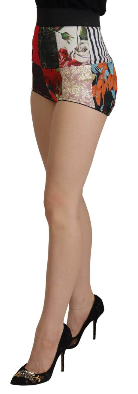 Dolce & Gabbana Multicolor Patchwork High Waist Hot Pants - Hilstor