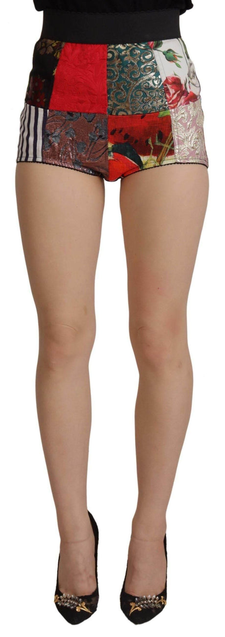 Dolce & Gabbana Multicolor Patchwork High Waist Hot Pants - Hilstor
