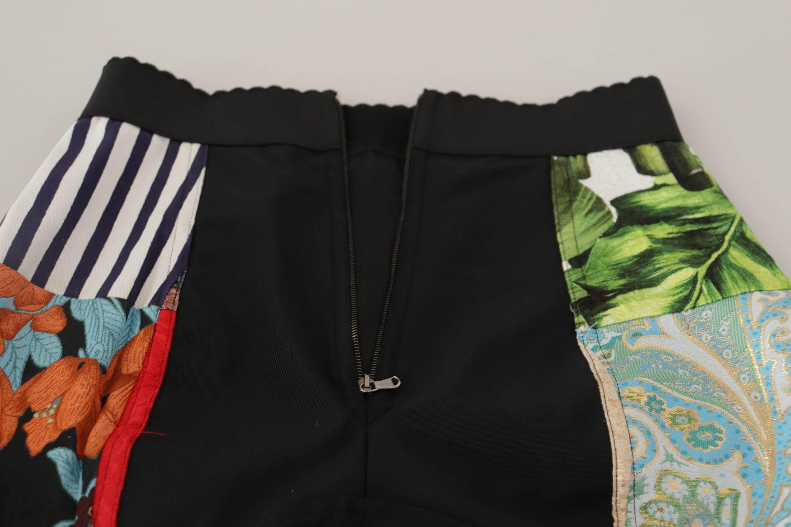 Dolce & Gabbana Multicolor Patchwork High Waist Hot Pants - Hilstor