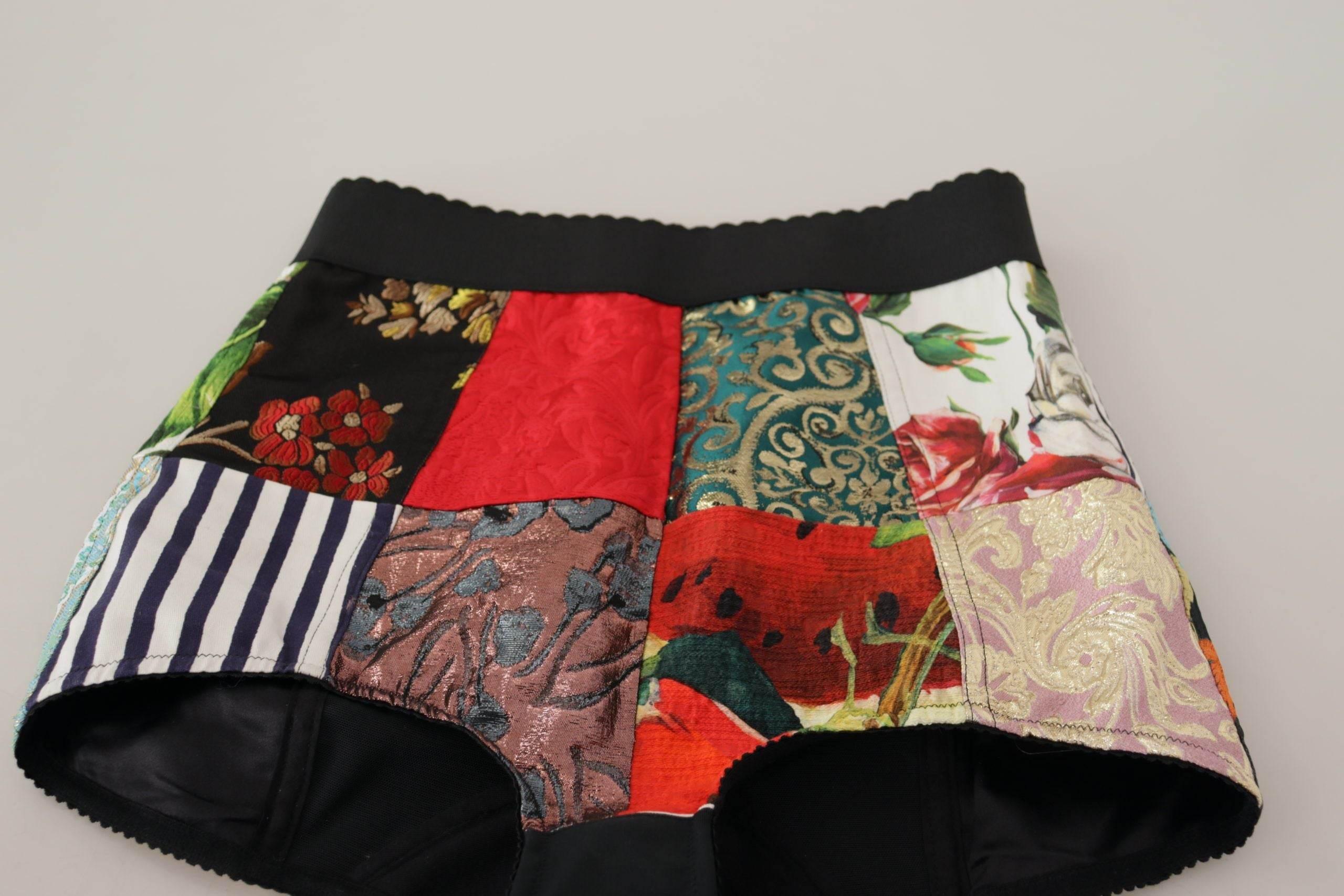 Dolce & Gabbana Multicolor Patchwork High Waist Hot Pants - Hilstor