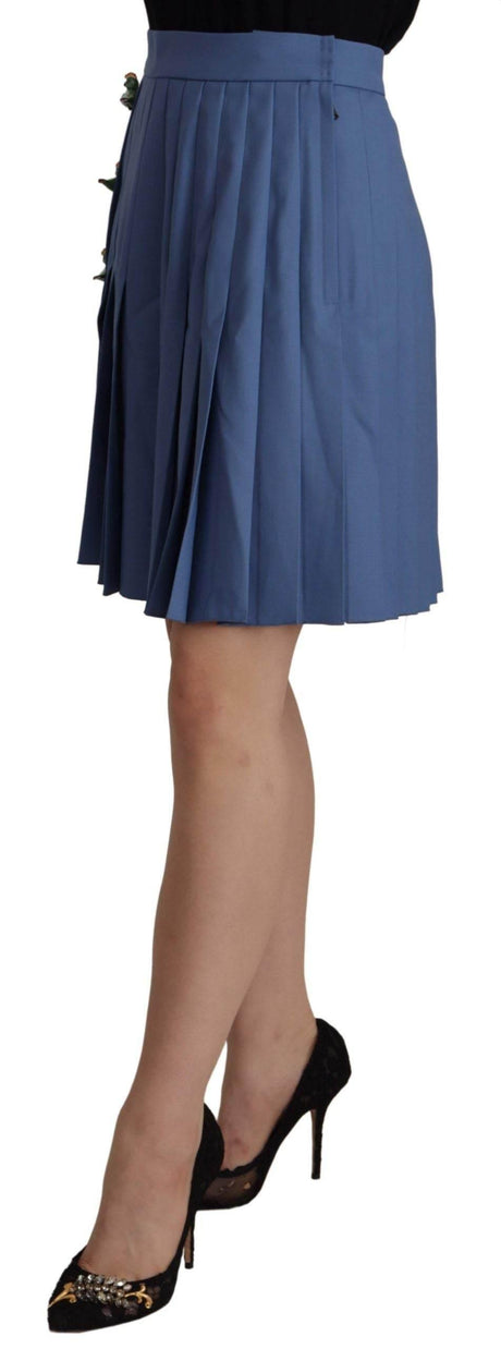 Dolce & Gabbana Elegant Pleated A-Line Mini Skirt with Bird Appliques - Hilstor