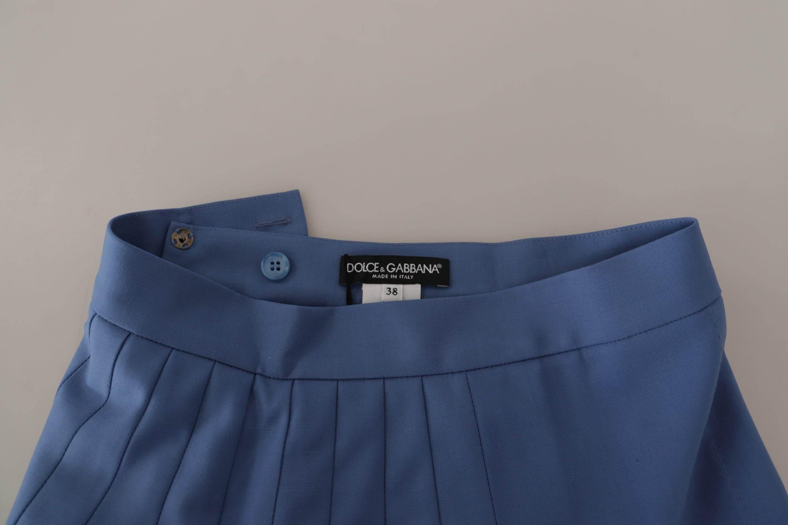 Dolce & Gabbana Elegant Pleated A-Line Mini Skirt with Bird Appliques - Hilstor