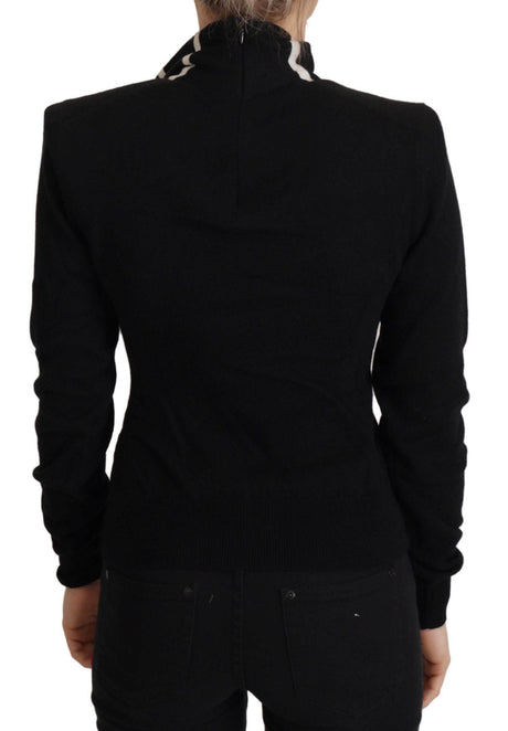 Dolce & Gabbana Black Cashmere Turtleneck Pullover Sweater - Hilstor
