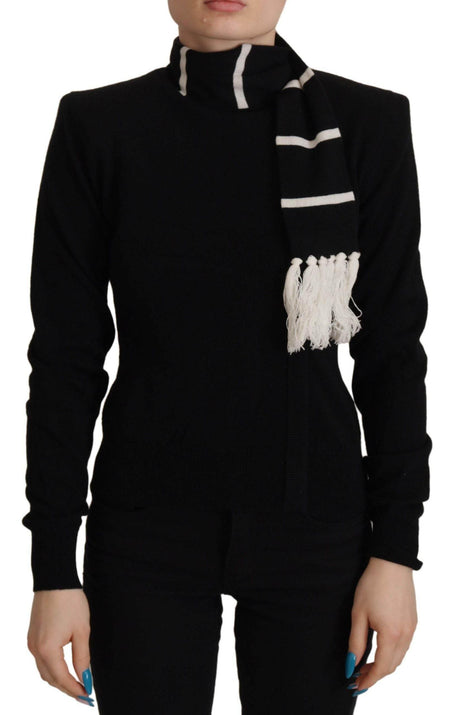 Dolce & Gabbana Black Cashmere Turtleneck Pullover Sweater - Hilstor