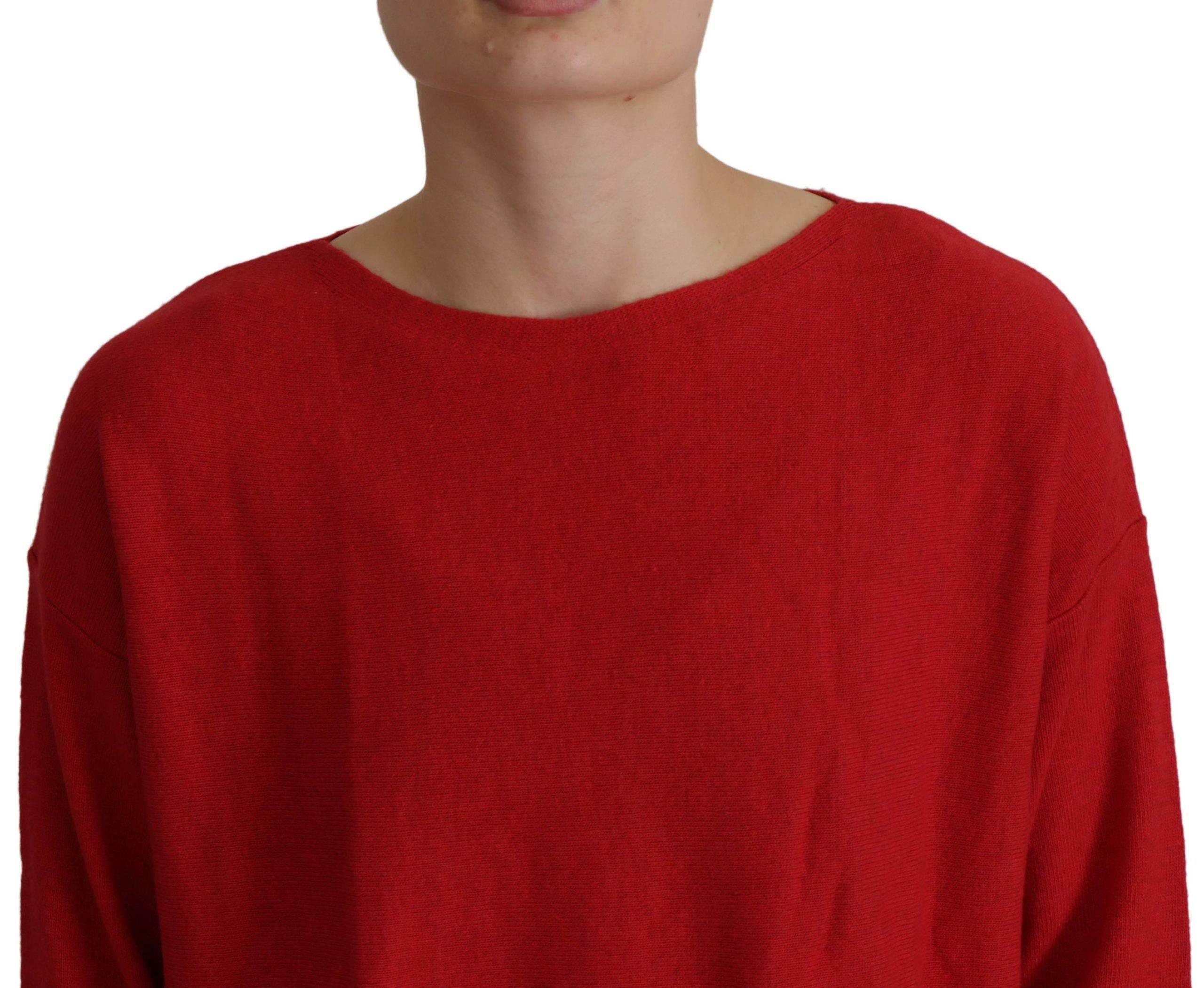 Dolce & Gabbana Elegant Red Wool Blend Knit Sweater - Hilstor