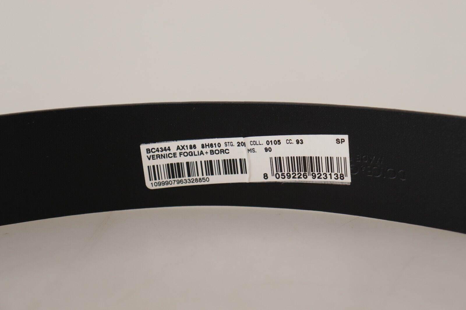 Dolce & Gabbana Blue Patent Leather Vernice Silver Logo Buckle Belt - Hilstor