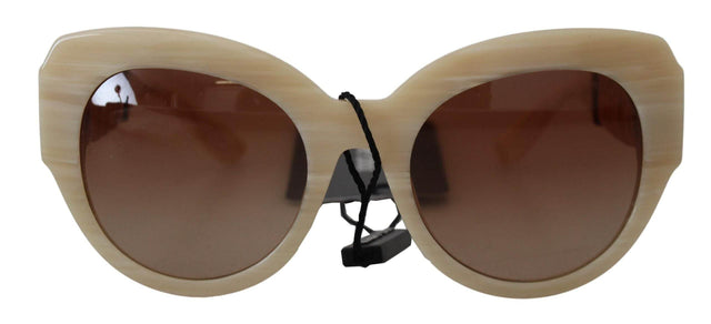 Dolce & Gabbana Beige Acetate Full Rim Brown Lense DG4294 Sunglasses - Hilstor