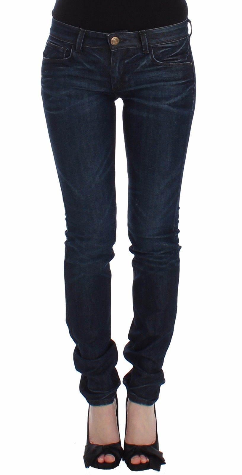 Ermanno Scervino Chic Dark Blue Skinny Jeans - Hilstor