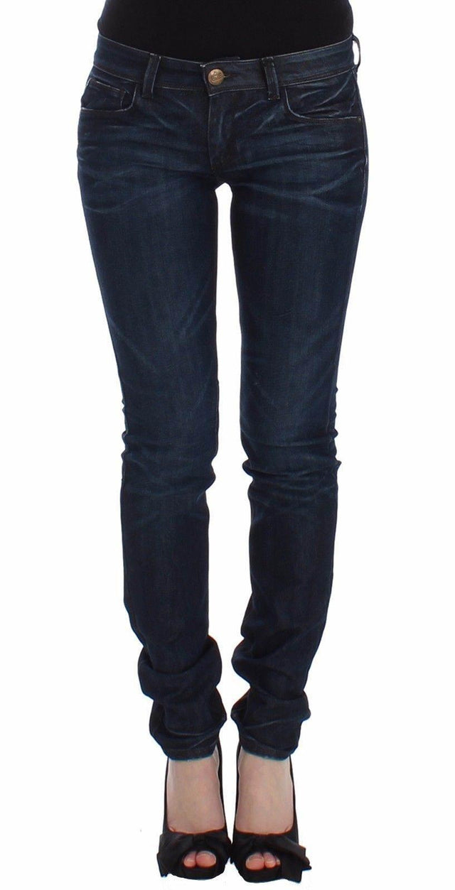 Ermanno Scervino Chic Dark Blue Skinny Jeans - Hilstor