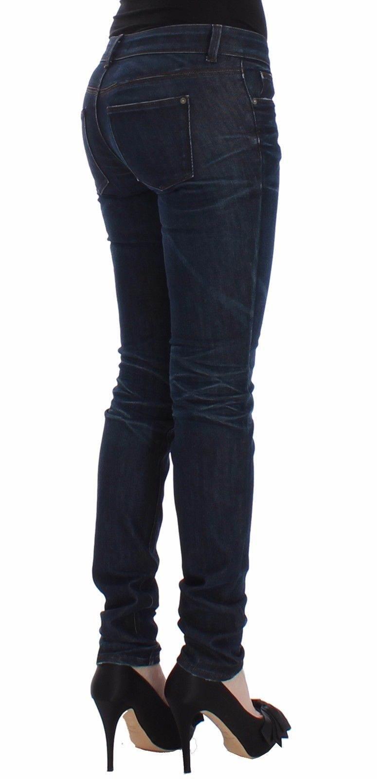 Ermanno Scervino Chic Dark Blue Skinny Jeans - Hilstor