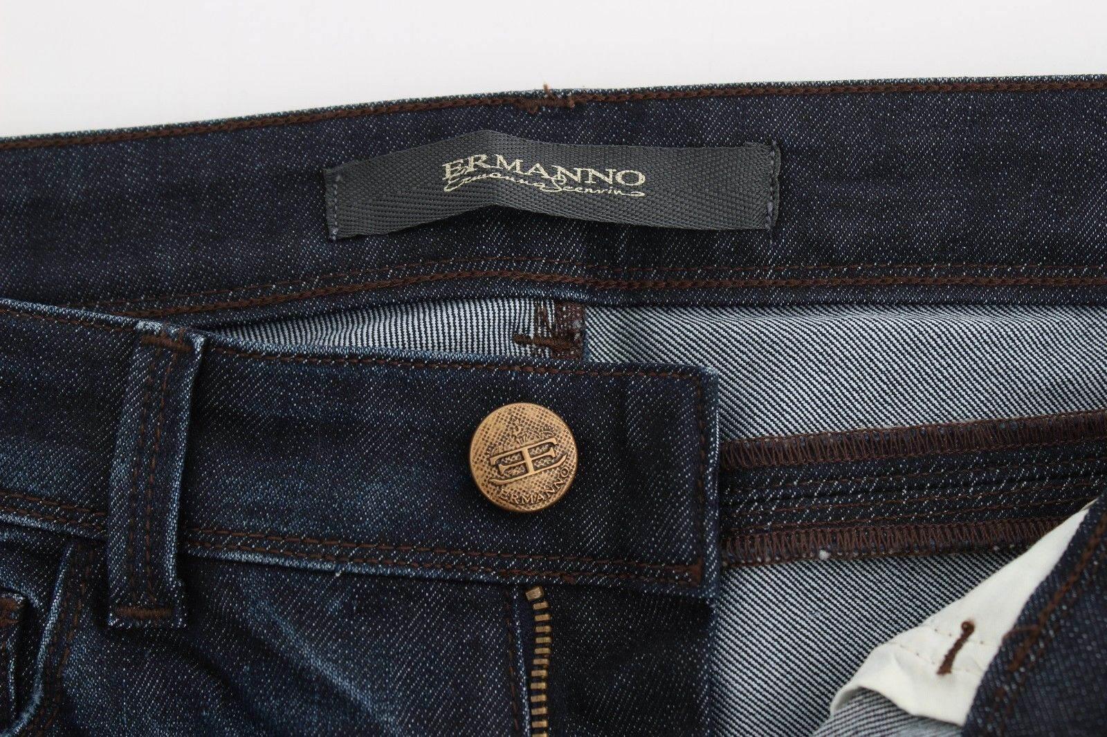 Ermanno Scervino Chic Dark Blue Skinny Jeans - Hilstor
