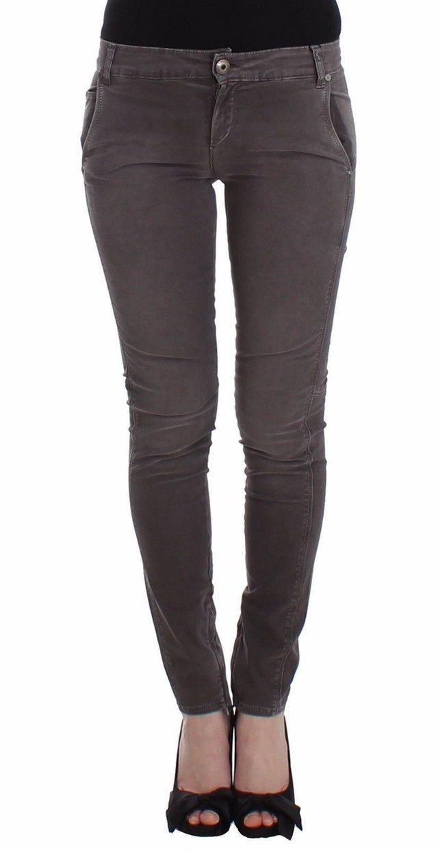 Ermanno Scervino Chic Gray Slim Leg Jeans - Elegance Meets Comfort - Hilstor