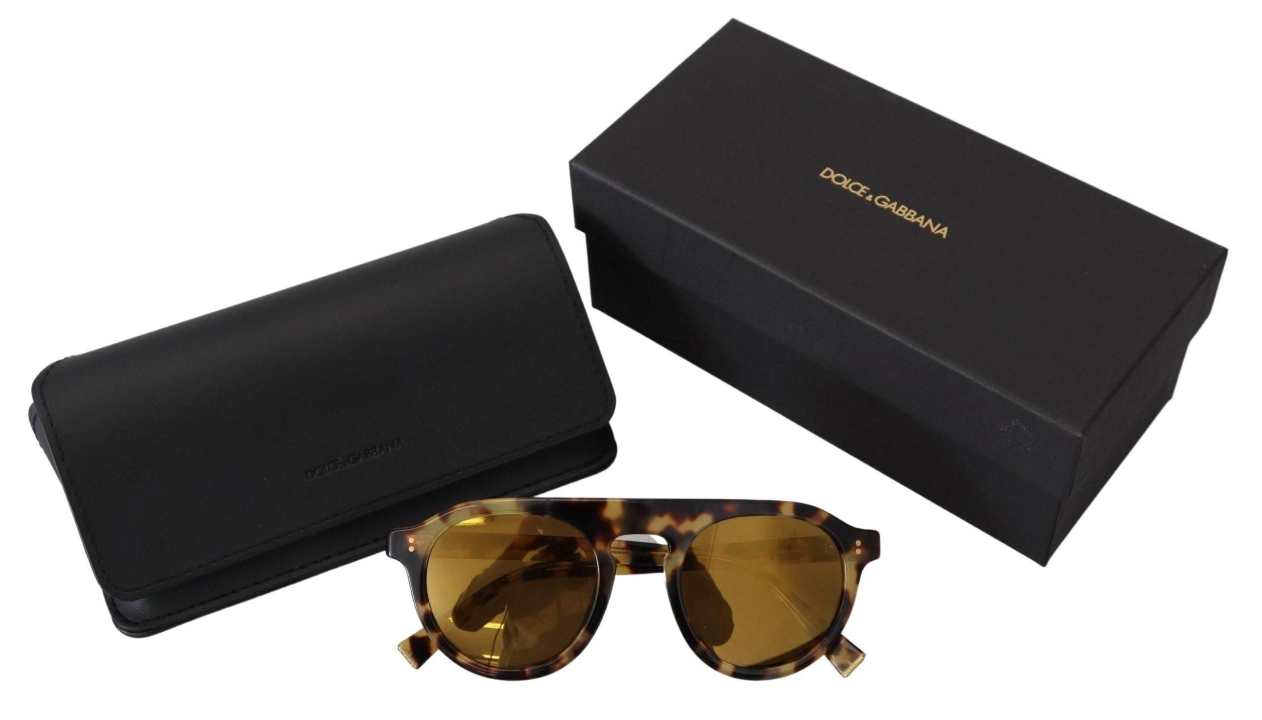Dolce & Gabbana Brown Tortoise Oval Full Rim Shades DG4306F Sunglasses - Hilstor