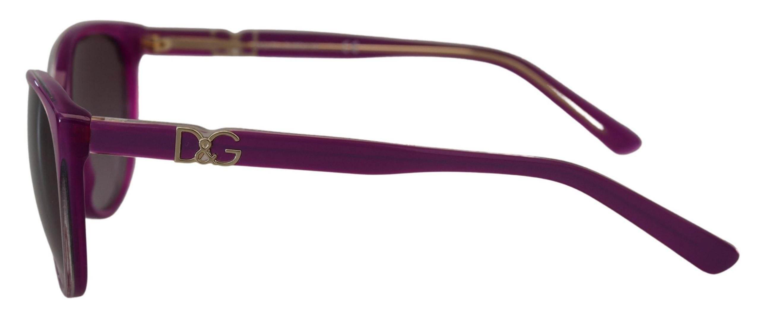 Dolce & Gabbana Chic Purple Acetate Round Sunglasses - Hilstor