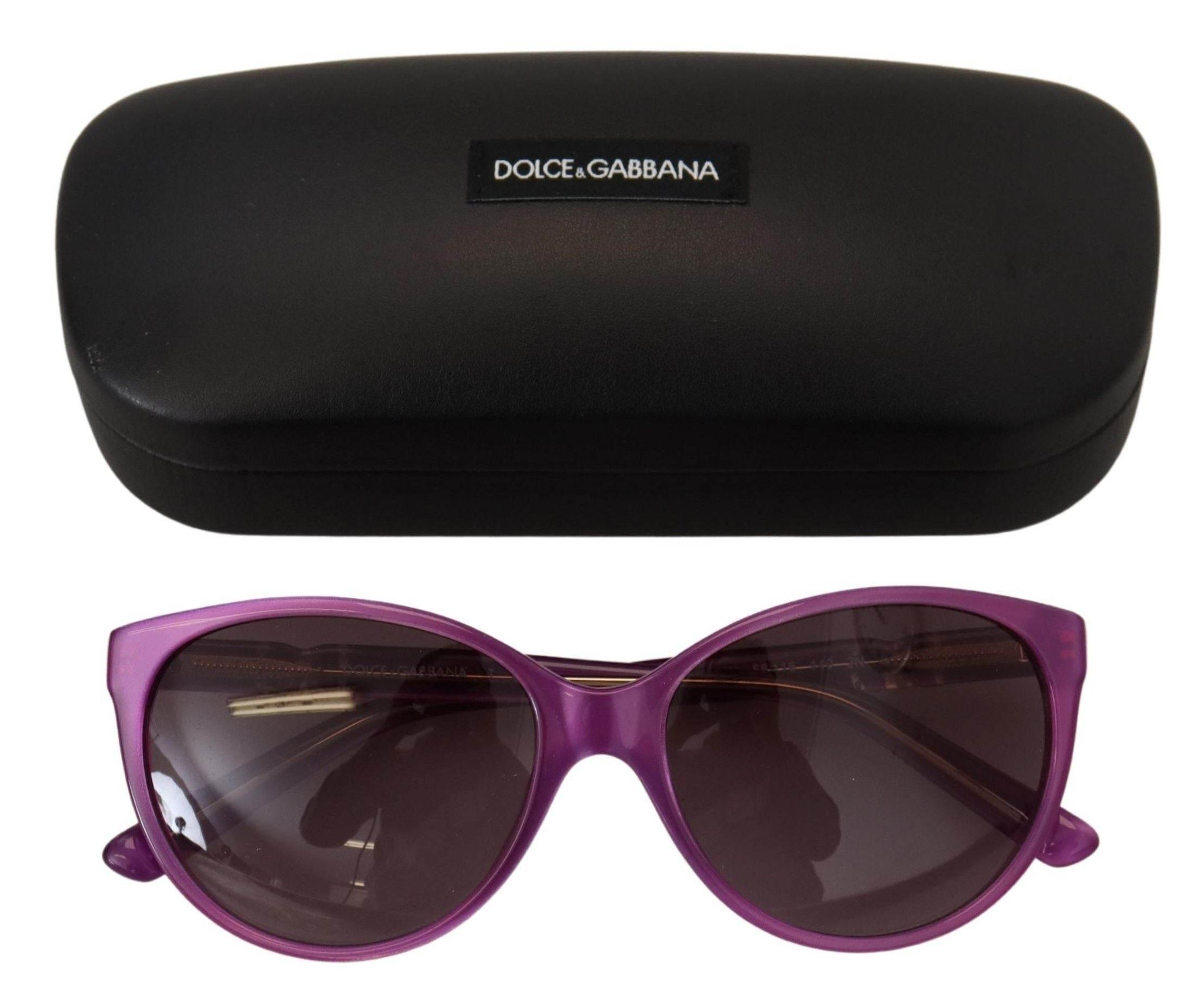 Dolce & Gabbana Chic Purple Acetate Round Sunglasses - Hilstor