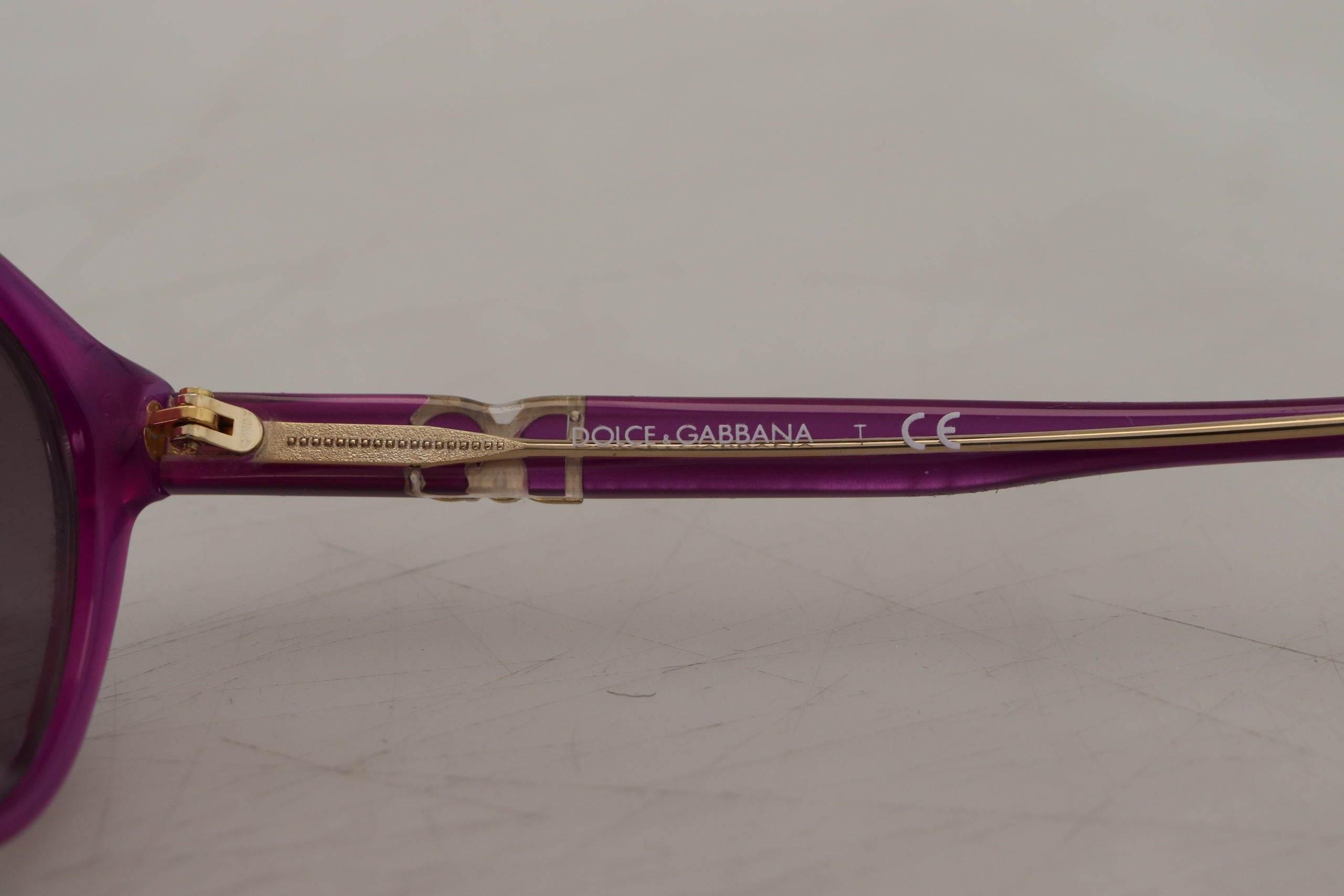 Dolce & Gabbana Chic Purple Acetate Round Sunglasses - Hilstor