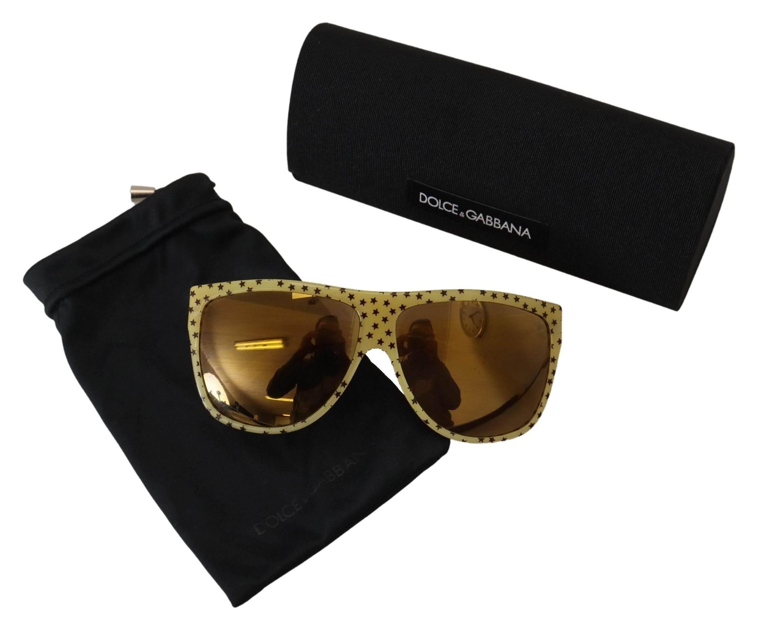 Dolce & Gabbana Yellow Stars Acetate Square Shades DG4125 Sunglasses - Hilstor