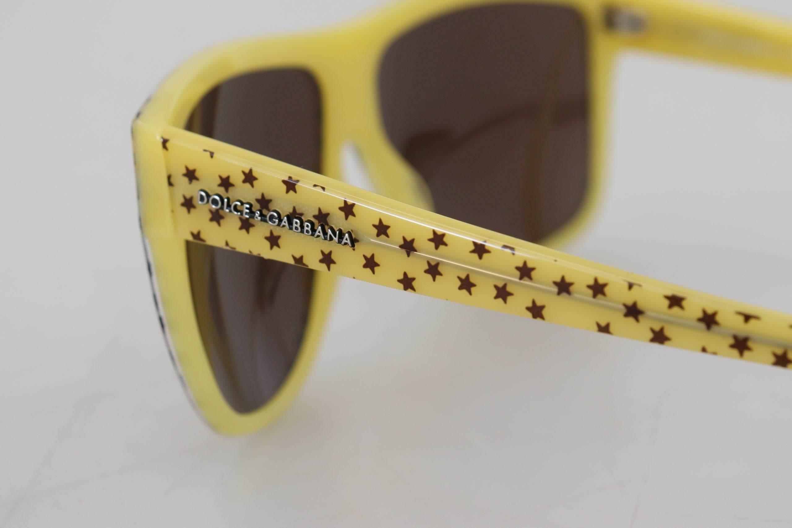 Dolce & Gabbana Yellow Stars Acetate Square Shades DG4125 Sunglasses - Hilstor