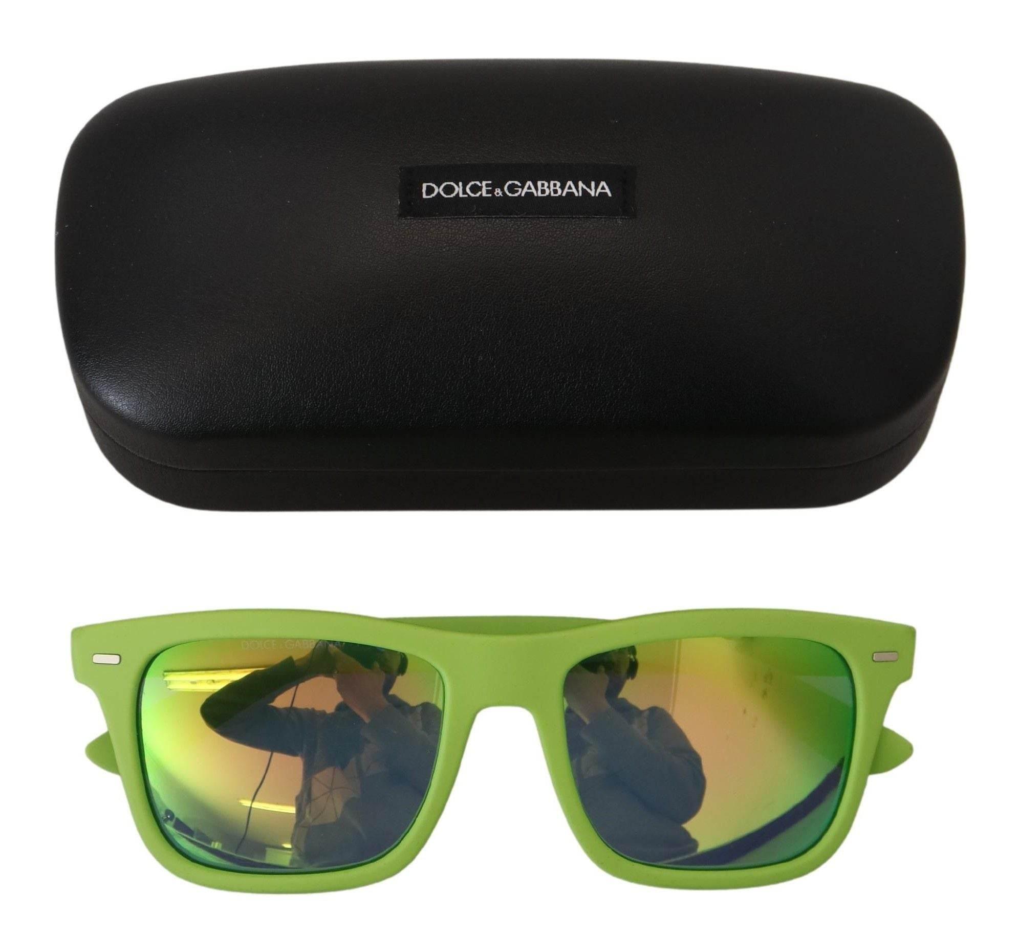 Dolce & Gabbana Green Rubber Full Rim Frame Shades DG6095 Acid Sunglasses - Hilstor