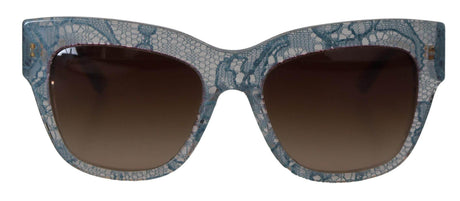 Dolce & Gabbana Blue Lace Acetate Rectangle DG4231 Shades Sunglasses - Hilstor