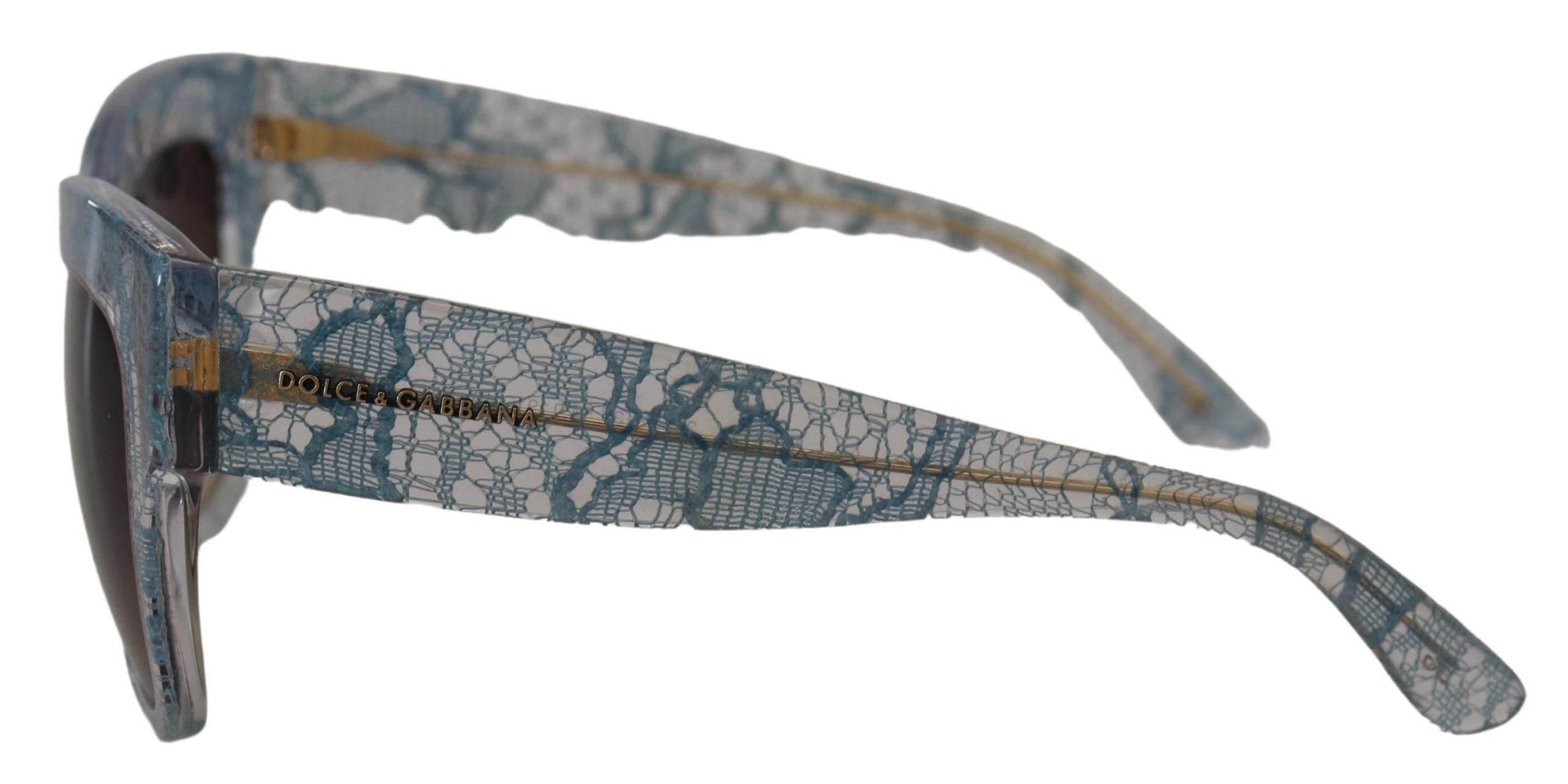 Dolce & Gabbana Blue Lace Acetate Rectangle DG4231 Shades Sunglasses - Hilstor