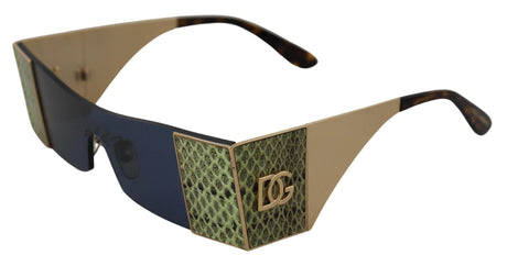 Dolce & Gabbana Gold Metal Rectangle Shades DG2263 Sunglasses - Hilstor